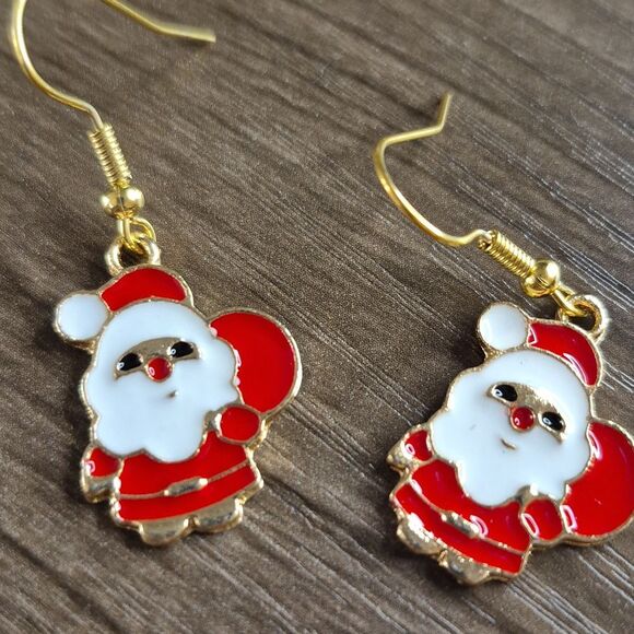 🎁$6 Bundled 🎁Festive Holiday Santa Full Body Earrings - Picture 3 of 6